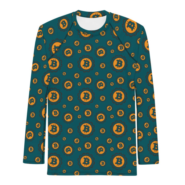 Bitcoin Logo Print Men's Rash Guard