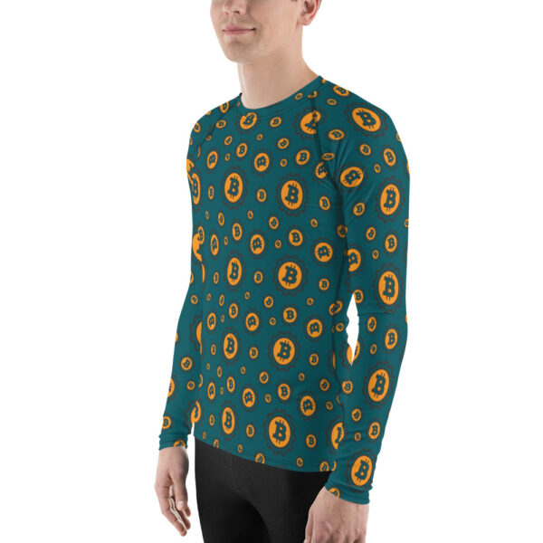 Bitcoin Logo Print Men's Rash Guard - Image 5