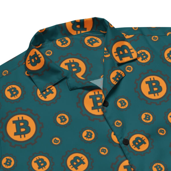 Bitcoin Logo Print Unisex Button Shirt - Image 2