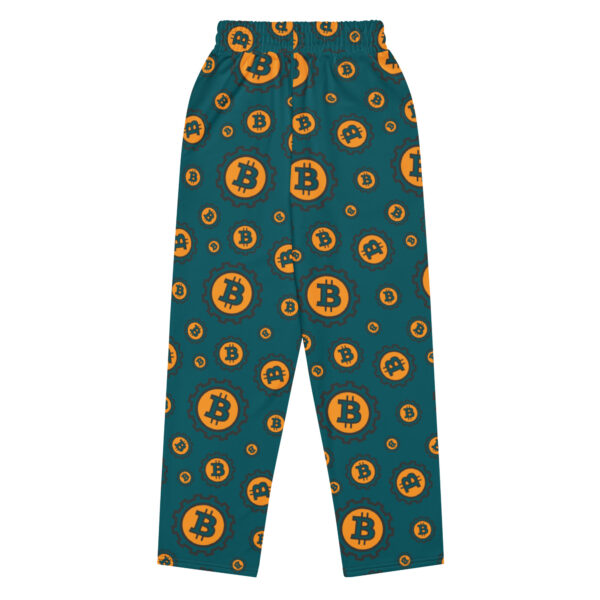 Bitcoin Symbol Print Unisex Wide-Leg Joggers