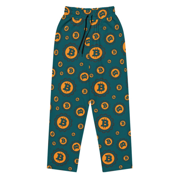 Bitcoin Symbol Print Unisex Wide-Leg Joggers - Image 9