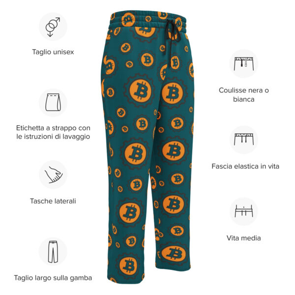 Bitcoin Symbol Print Unisex Wide-Leg Joggers - Image 8