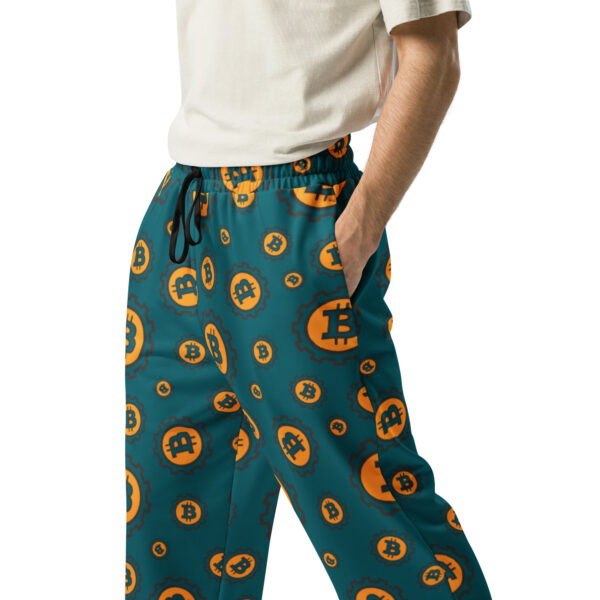 Bitcoin Symbol Print Unisex Wide-Leg Joggers - Image 6