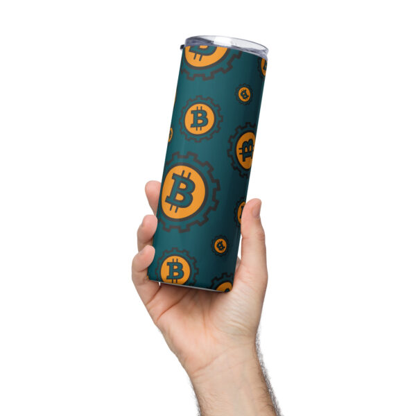 Bitcoin Print Stainless steel tumbler - Image 4