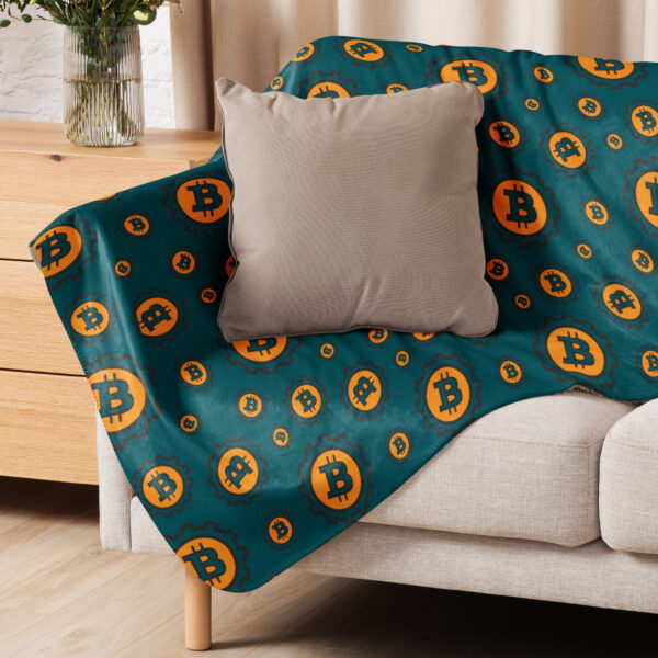 Bitcoin Pattern Sherpa blanket - Image 4