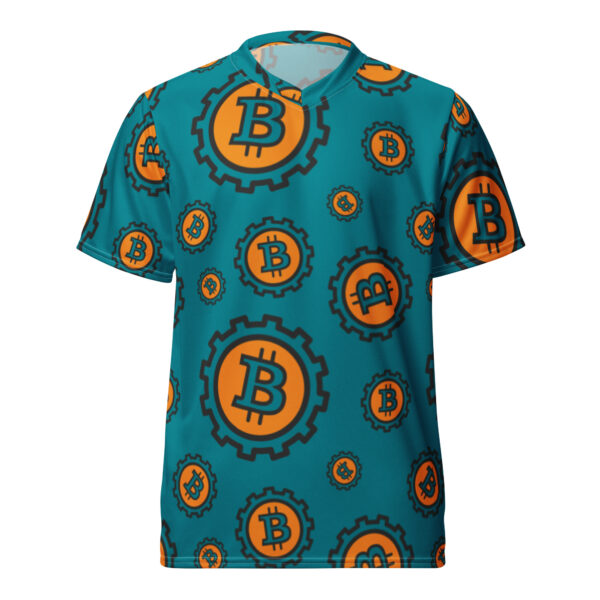 Bitcoin Symbol Pattern Print Recycled Unisex Sports Jersey