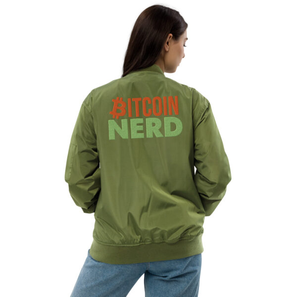 Bitcoin Embroidered Premium Recycled Bomber Jacket - Image 8