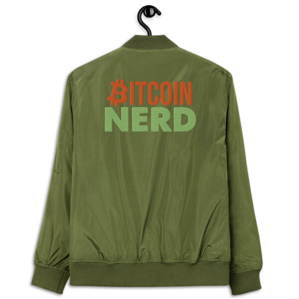 Bitcoin Embroidered Premium Recycled Bomber Jacket - Image 9