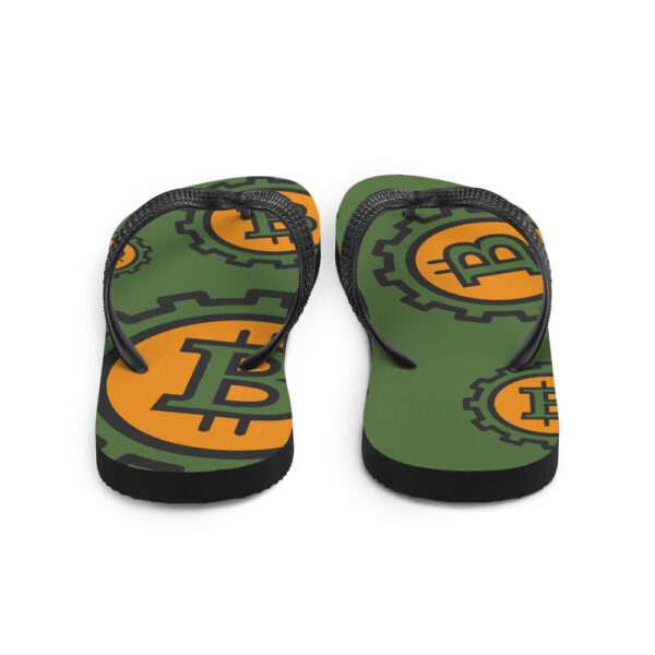 Bitcoin Pattern Green Flip Flops - Image 2