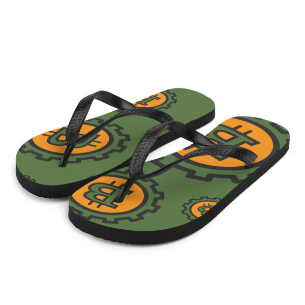 Bitcoin Pattern Green Flip Flops - Image 4