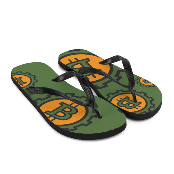 Bitcoin Pattern Green Flip Flops - Image 5