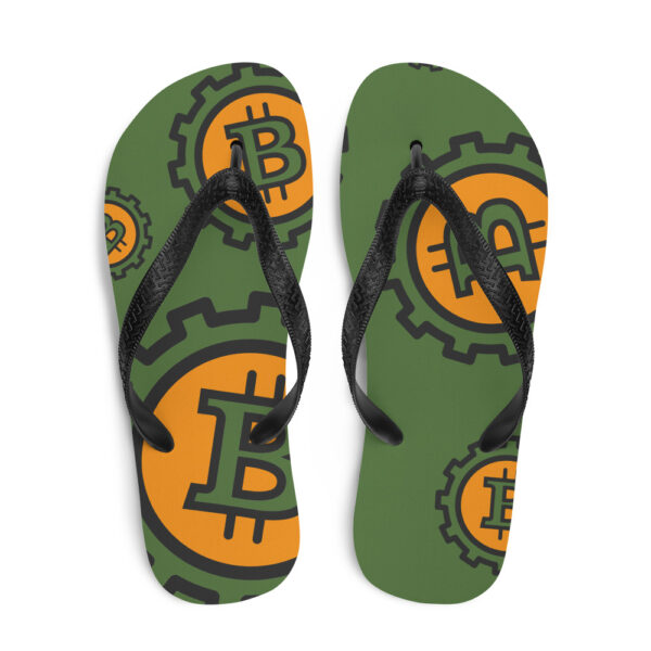 Bitcoin Pattern Green Flip Flops - Image 10