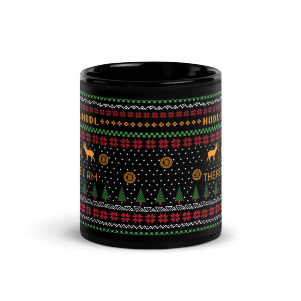 Bitcoin Christmas Black Glossy Mug - Image 3