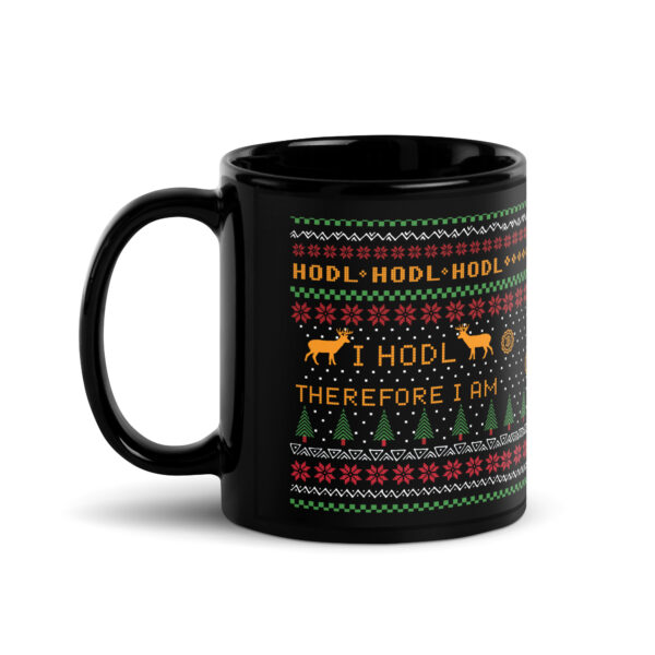 Bitcoin Christmas Black Glossy Mug - Image 2