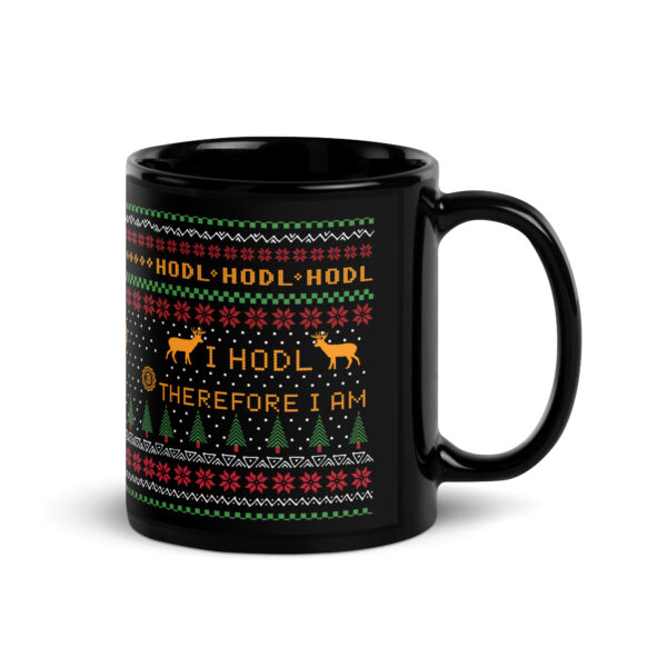 Bitcoin Christmas Black Glossy Mug