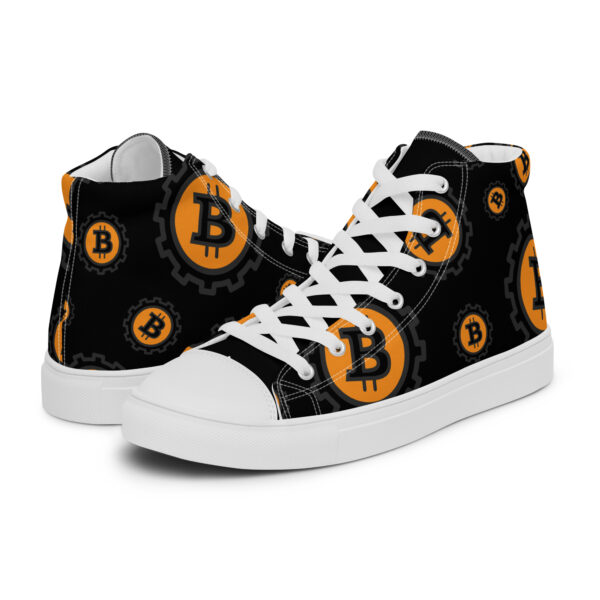 Bitcoin Logo Men’s high top canvas shoes