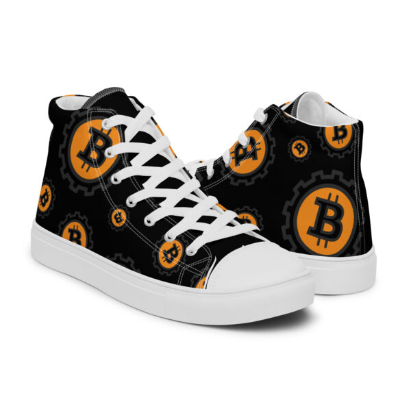 Bitcoin Logo Men’s high top canvas shoes - Image 2