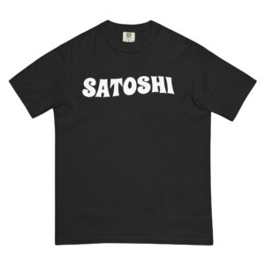 Satoshi Bold Bitcoin Unisex Garment-Dyed Heavyweight T-shirt