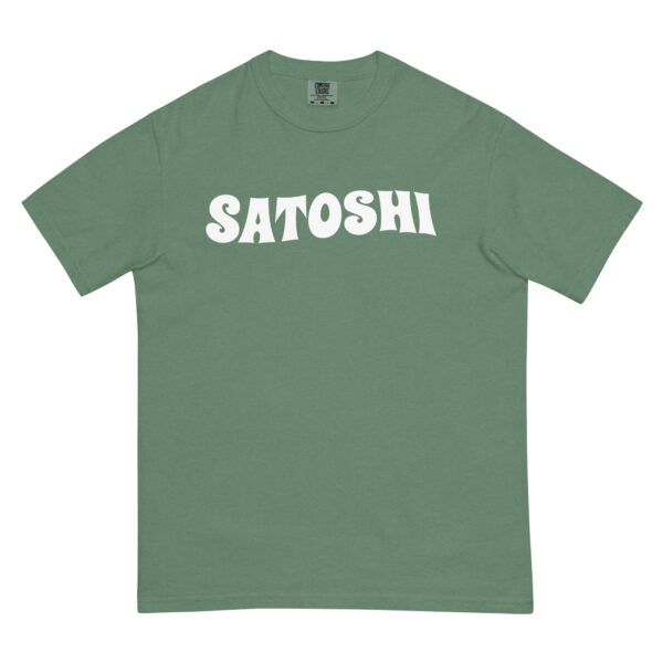 Satoshi Bold Bitcoin Unisex Garment-Dyed Heavyweight T-shirt - Image 4
