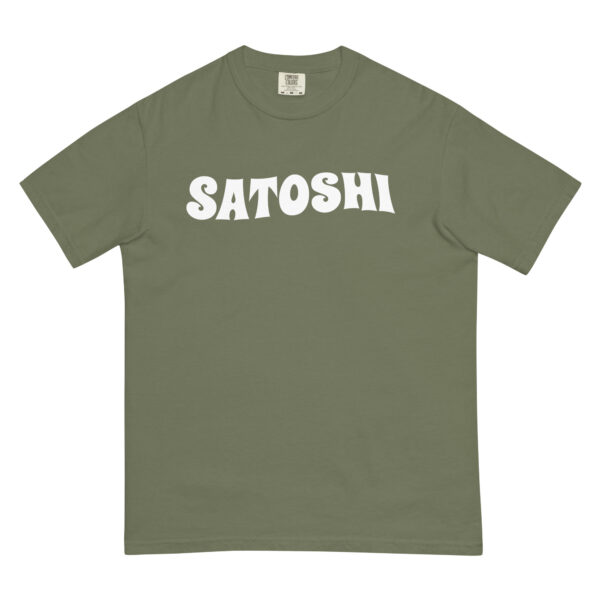 Satoshi Bold Bitcoin Unisex Garment-Dyed Heavyweight T-shirt - Image 3