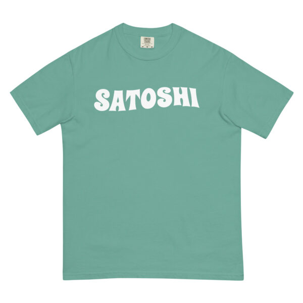 Satoshi Bold Bitcoin Unisex Garment-Dyed Heavyweight T-shirt - Image 6